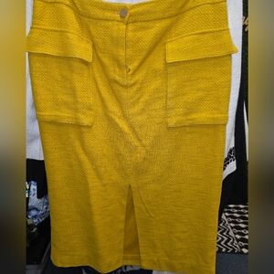 Black Label Chico Mustard Textured Skirt